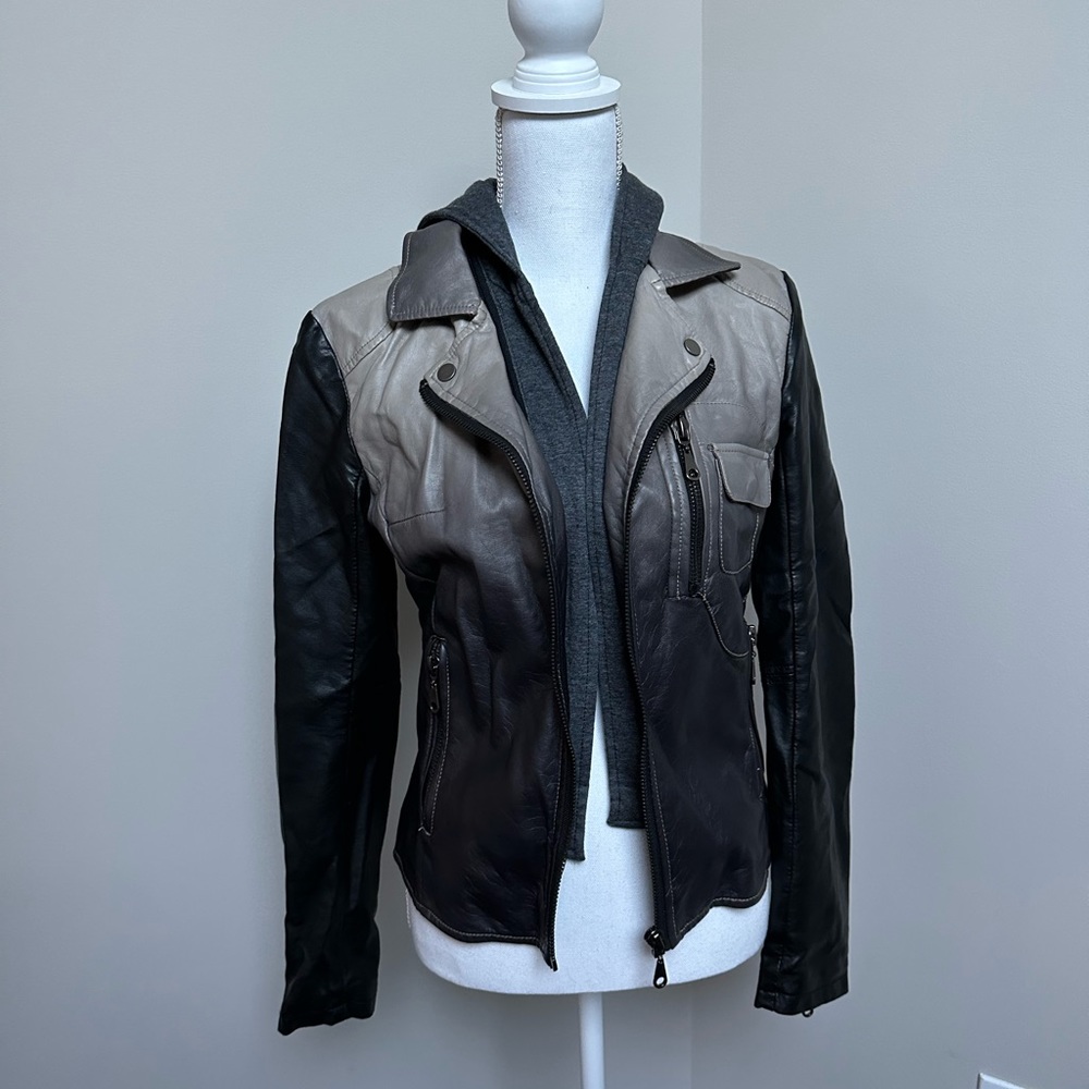 Vintage Havana faux leather jacket ombré